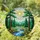 Winding River Forest Wildflowers Daisies Pine Trees Mountain Sun Landscape Gift Stained Glass Suncatcher - 1