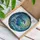 Glowing Tiffany Dolphin Ocean Stained Glass Art - Intricate Wave Sea Life Decor Stained Glass Suncatcher - 3