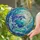 Glowing Tiffany Dolphin Ocean Stained Glass Art - Intricate Wave Sea Life Decor Stained Glass Suncatcher - 2