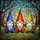Blue Red Yellow Garden Gnomes Stained Glass Window Mosaic - Tiffany Jewel Tone Forest Art Stained Glass Suncatcher - 5