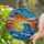Tiffany Glass Ocean Wave Sunset Aurora Borealis - Glowing Jewel Tone Sea Sky Art Decor Stained Glass Suncatcher - 2