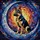 Detailed German Shepherd Crescent Moon Stained Glass Art - Celestial Nebula Tiffany Style Stained Glass Suncatcher - 5