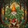 Garden Gnome Stained Glass Orange Hat Terra Cotta Pot Forest Green Tiffany Glass Stained Glass Suncatcher - 5