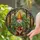 Garden Gnome Stained Glass Orange Hat Terra Cotta Pot Forest Green Tiffany Glass Stained Glass Suncatcher - 2