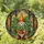 Garden Gnome Stained Glass Orange Hat Terra Cotta Pot Forest Green Tiffany Glass Stained Glass Suncatcher - 1