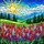 Lupine Wildflower Meadow Stained Glass Evergreen Mountain Sun Mosaic Window Art Stained Glass Suncatcher - 5