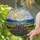 Lavender Flowers Hills Mountains Sky Sun Landscape - Glowing Tiffany Glass Jewel Tones Stained Glass Suncatcher - 2