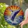 Humpback Whale Breaching Tiffany Glass Sunset Ocean Waters Intricate Jewel Tone Scene Stained Glass Suncatcher - 2