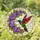 Jewel Tone Hummingbird Stained Glass Art with Purple Flowers & Garden Mosaic Stained Glass Suncatcher - 1