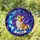 Corgi Dog Stained Glass Crescent Moon Cosmic Sky Art - Luna Name Glowing Jewel Tones Stained Glass Suncatcher - 1