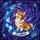 Corgi Dog Stained Glass Crescent Moon Cosmic Sky Art - Luna Name Glowing Jewel Tones Stained Glass Suncatcher - 5