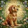 Intricate Goldendoodle Puppy Orange Butterfly Stained Glass Garden Tiffany Mosaic Stained Glass Suncatcher - 5