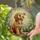 Intricate Goldendoodle Puppy Orange Butterfly Stained Glass Garden Tiffany Mosaic Stained Glass Suncatcher - 2