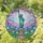 Statue of Liberty Stained Glass, Lush Flowers, Swirling Cloud Sky, Tiffany Jewel Tones Stained Glass Suncatcher - 1