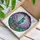 Statue of Liberty Stained Glass, Lush Flowers, Swirling Cloud Sky, Tiffany Jewel Tones Stained Glass Suncatcher - 3