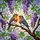 Detailed Stained Glass Songbirds on Branch with Purple Wisteria - Tiffany Nature Home Decor Stained Glass Suncatcher - 5