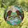 Two Bald Eagles Lotus Flowers River Landscape - Tiffany Stained Glass Art Piece Stained Glass Suncatcher - 1