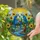 Blue Yellow Macaw Bird Sunflowers River Stained Glass Art - Tiffany Jewel Tone Nature Decor Stained Glass Suncatcher - 2
