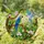 Vibrant Blue Gold Macaw Parrot Tropical Flowers - Tiffany Style Stained Glass Jungle Art Stained Glass Suncatcher - 1