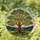 Tiffany Style Stained Glass Tree Roots Canopy Hills Sky - Jewel Tone Nature Art Stained Glass Suncatcher - 1