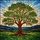Tiffany Style Stained Glass Tree Roots Canopy Hills Sky - Jewel Tone Nature Art Stained Glass Suncatcher - 5