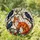 Red Fox Crows Tiffany Glass Artwork Mosaic - Textured Luminous Nature Decor Gift Stained Glass Suncatcher - 2