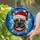 French Bulldog Santa Hat Christmas Mosaic - Holiday Gift for Frenchie Dog Lovers Stained Glass Suncatcher - 1