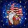 Gnome Holding Waving American Flag Stained Glass Art Starry Night - Independence Day Gift Stained Glass Suncatcher - 5