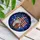 Gnome Holding Waving American Flag Stained Glass Art Starry Night - Independence Day Gift Stained Glass Suncatcher - 3