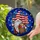 Gnome Holding Waving American Flag Stained Glass Art Starry Night - Independence Day Gift Stained Glass Suncatcher - 1
