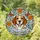 Beagle Dog 'Charlie' Stained Glass Mosaic Art Orange Blue Blossoms Butterflies Pet Gift Stained Glass Suncatcher - 1