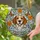 Beagle Dog 'Charlie' Stained Glass Mosaic Art Orange Blue Blossoms Butterflies Pet Gift Stained Glass Suncatcher - 2
