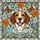 Beagle Dog 'Charlie' Stained Glass Mosaic Art Orange Blue Blossoms Butterflies Pet Gift Stained Glass Suncatcher - 5