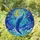 Blue Whale Breaching Starry Ocean Waves - Cosmic Moon Celestial Night Sky Tiffany Art Stained Glass Suncatcher - 1