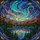 Mountain Lake Aurora Borealis Celestial Night Sky Pine Forest Peaks Glowing Art Stained Glass Suncatcher - 5