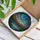 Mountain Lake Aurora Borealis Celestial Night Sky Pine Forest Peaks Glowing Art Stained Glass Suncatcher - 3