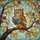 Wise Owl Reading Blue Book with Glasses - Tiffany Stained Glass Autumn Leaves Gift Stained Glass Suncatcher - 5