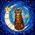 Tabby Cat on Crescent Moon Stained Glass Tiffany Style - Celestial Night Sky Art for Cat Lovers Stained Glass Suncatcher - 5