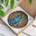Blue Patchwork Ghost Floral Bow Pumpkin Trick-or-Treat Autumn Celestial Halloween Stained Glass Suncatcher - 3