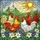 Four Roosters Stained Glass Art White Purple Flowers Country Church Hill Sun Stained Glass Suncatcher - 5