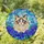 Fluffy Ragdoll Cat Tiffany Stained Glass - Blue Butterflies & Purple Flowers Gift Stained Glass Suncatcher - 1