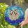 Fluffy Ragdoll Cat Tiffany Stained Glass - Blue Butterflies & Purple Flowers Gift Stained Glass Suncatcher - 2