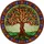 Intricate Tree of Life Stained Glass Mosaic - Multi-Colored Leaves & Purple Border Stained Glass Suncatcher - 5