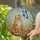 Orange Tabby Cat Sniffing Blue Butterfly Tiffany Style Stained Glass Window Art Decor Stained Glass Suncatcher - 2