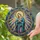 Virgin Mary Prayer Stained Glass with Halo - Celestial Mosaic Jewel Tone Religious Decor Stained Glass Suncatcher - 2