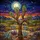 Gnarled Joshua Tree Desert Night Sky Full Moon Stars - Mountain Landscape Window Decor Stained Glass Suncatcher - 5