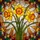 Stained Glass Daffodil Bouquet Mosaic - Colorful Spring Garden Home Decoration Gift for Her Stained Glass Suncatcher - 5