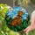 Charlie Pooping Dog Stained Glass Mosaic with 2025 Tag - Humorous Pet Owner Home Decor Stained Glass Suncatcher - 2