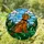 Charlie Pooping Dog Stained Glass Mosaic with 2025 Tag - Humorous Pet Owner Home Decor Stained Glass Suncatcher - 1