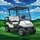 White Dark Grey Golf Cart Stained Glass Art - Golf Course Fairway Tiffany Style Home Gift Stained Glass Suncatcher - 5